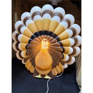 Vintage 1995 Don Featherstone Thanksgiving Turkey Blow Mold Light-Up Decor